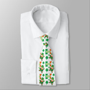 Cravate Drapeau irlandais Leprechaun Motif