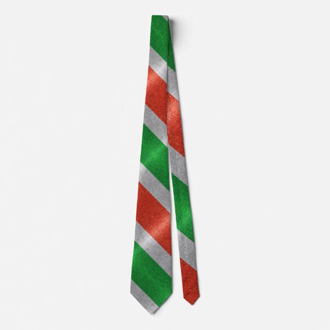Cravate Drapeau italien Italie Fashion Parties scintillant (Devant)