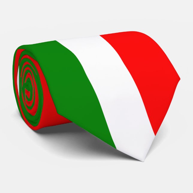 Cravate Drapeau italien Italie Vert, Blanc & Rouge Tricolo (Roulé)