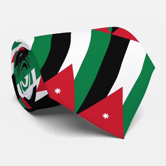 Cravate Drapeau Jordanie (Roulé)