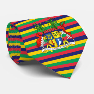 Cravate Drapeau mauricien et armoiries, Drapeau mauricien