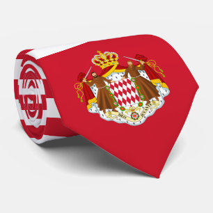 Cravate Drapeau Monégasque & Armoiries, Drapeau de Monaco