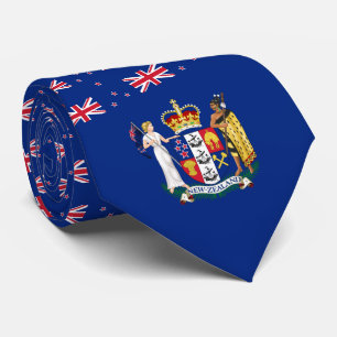 Cravate Drapeau néo-zélandais et armoiries, Nouvelle-Zélan
