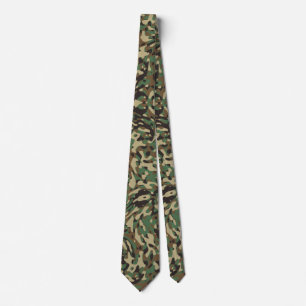 Cravate Drapeau personnalisé Camouflage vert Nom personnal