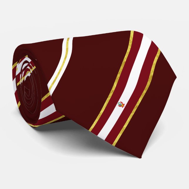 Cravate Drapeau péruvien de rayures (Roulé)