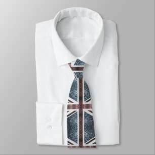 Cravate Drapeau rustique UK rouge bleu étincelants parties