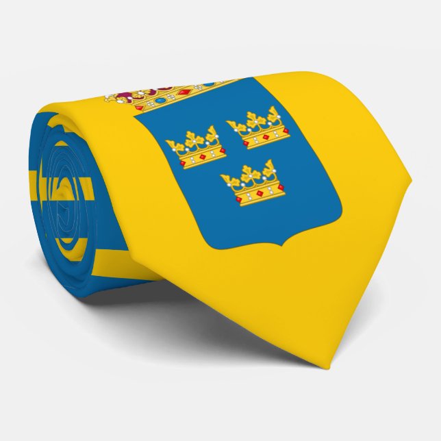 Cravate Drapeau suédois et armoiries, Drapeau suédois (Roulé)