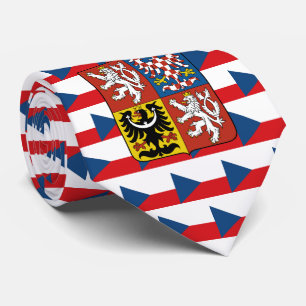 Cravate Drapeau tchèque et armoiries de la République tchè