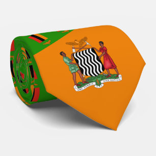 Cravate Drapeau zambien et armoiries, Drapeau de la Zambie