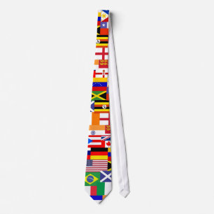 Cravate Drapeaux du collage du monde