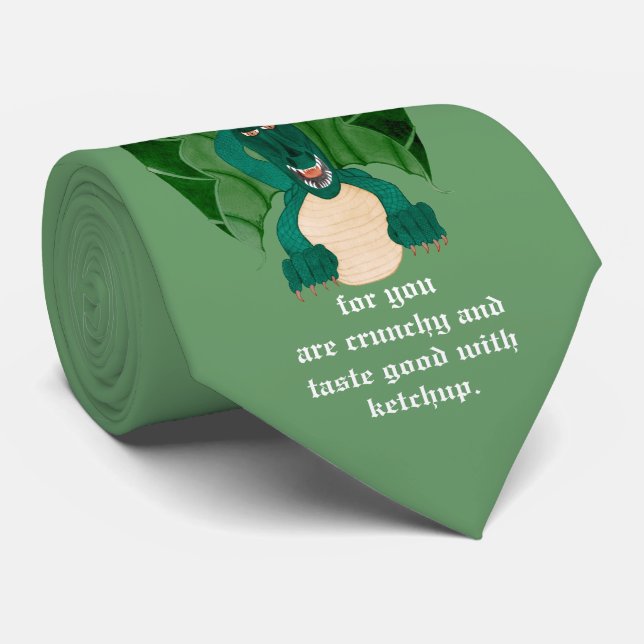 Cravate Drôle Dragon (Roulé)