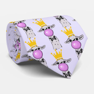 Cravate Drôle Llama souffle un Motif de bulle rose