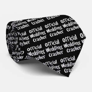Cravate Drôle Mariage officiel Crasher noir et blanc