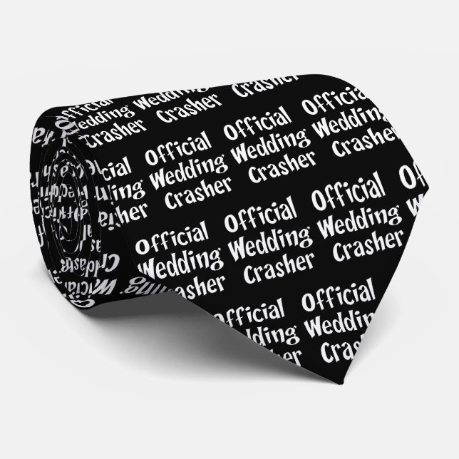 Cravate Drôle Mariage officiel Crasher noir et blanc (Roulé)