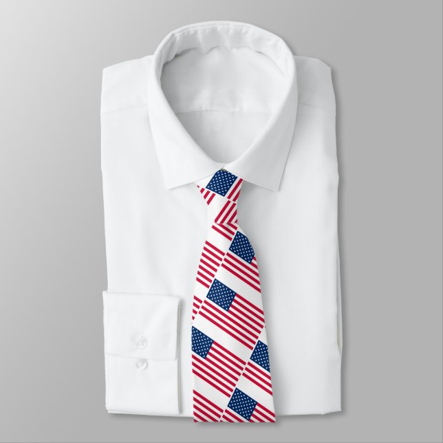 Cravate du drapeau américain - Patriotique (Attaché)