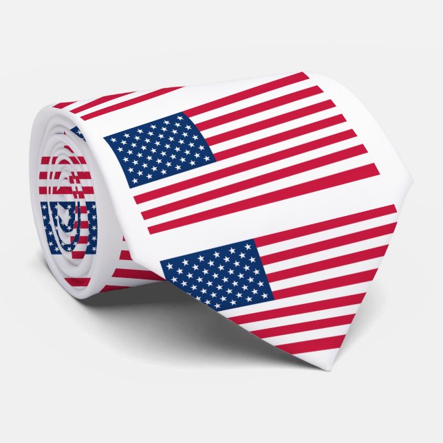 Cravate du drapeau américain - Patriotique - USA (Roulé)