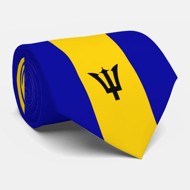 Cravate du drapeau de la Barbade (Roulé)