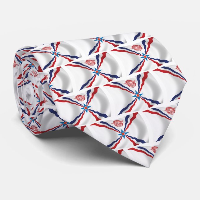 Cravate du drapeau de la nation assyrienne (Roulé)