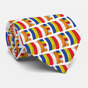 Cravate du drapeau de la religion bouddhiste