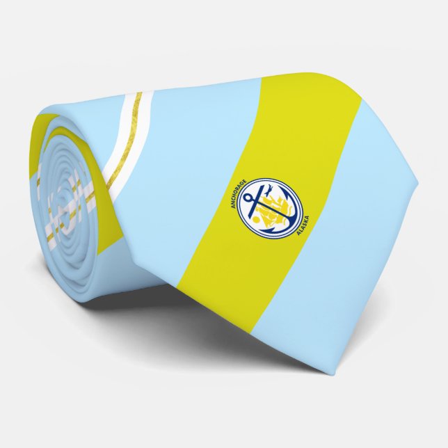 Cravate du drapeau de la ville d'Anchorage (Alaska (Roulé)