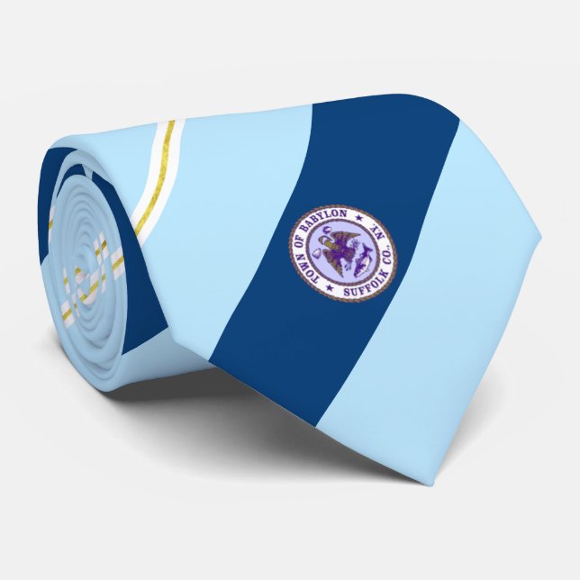 Cravate du drapeau de la ville de Babylon (New Yor (Roulé)
