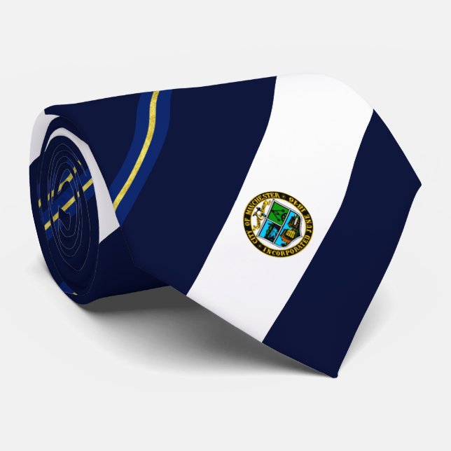 Cravate du drapeau de la ville de Manchester (New  (Roulé)