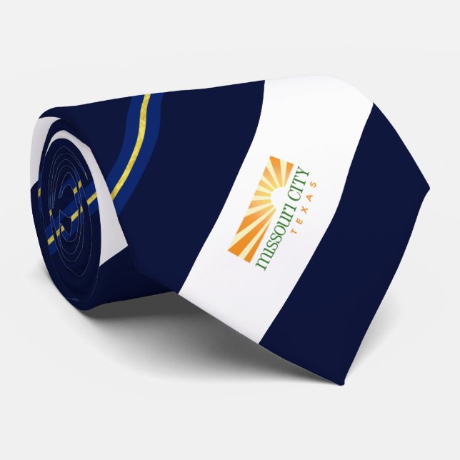Cravate du drapeau de la ville de Missouri (Texas) (Roulé)