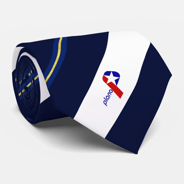Cravate du drapeau de la ville de Plano (Texas) (Roulé)