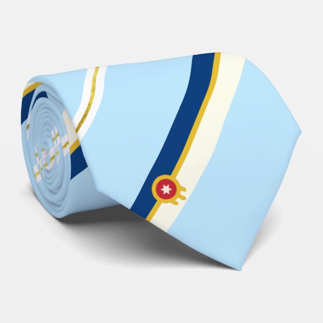 Cravate du drapeau de la ville de Tulsa (Oklahoma) (Roulé)
