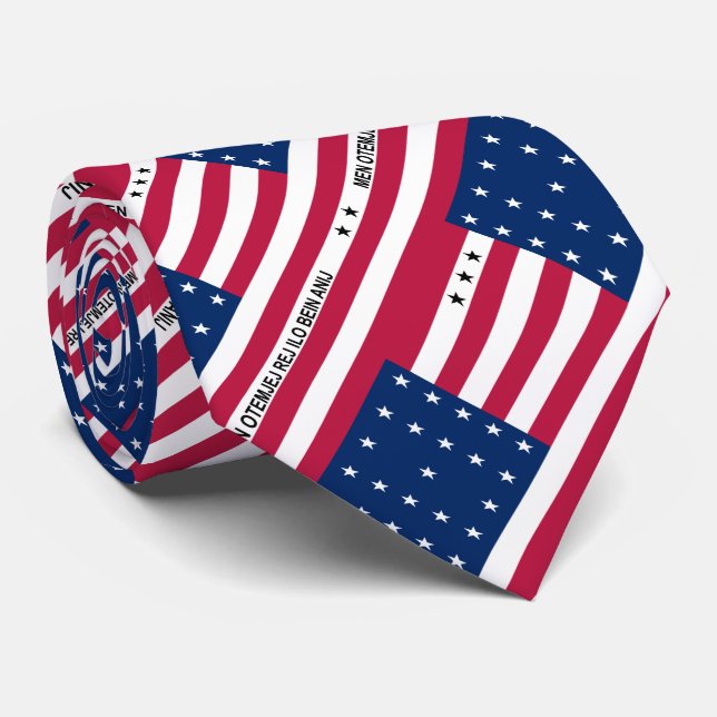 Cravate du drapeau de l'atoll de Bikini patriotiqu (Roulé)