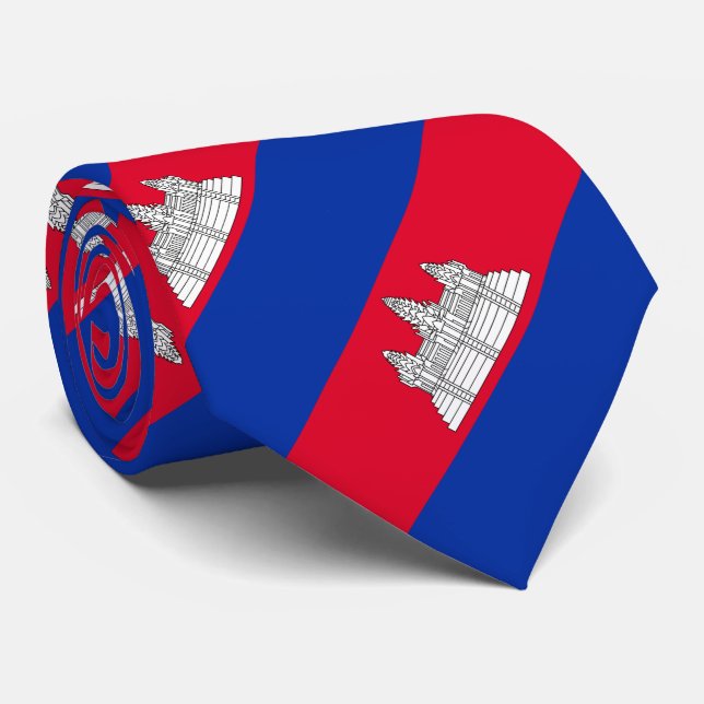 Cravate du drapeau du Cambodge patriotique (Roulé)