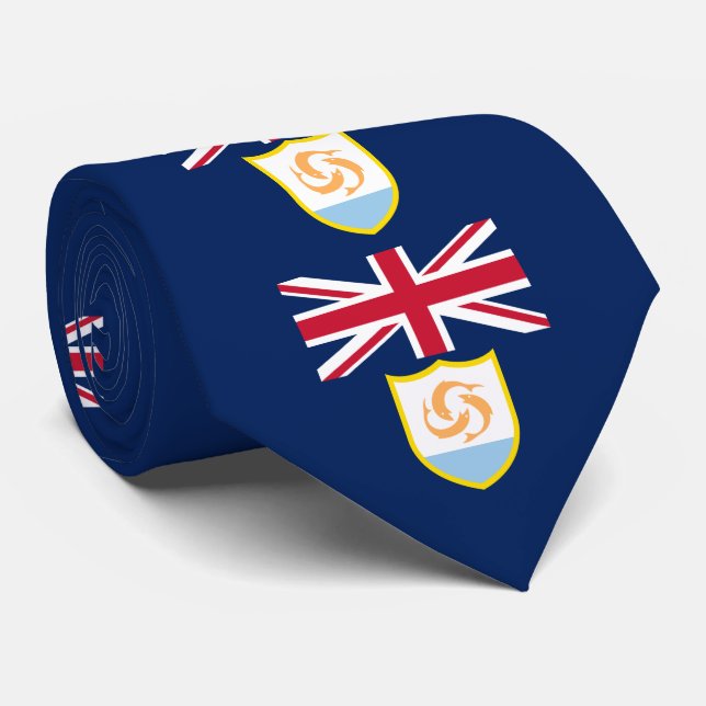 Cravate du drapeau patriotique Anguilla (Roulé)