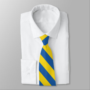 Cravate du drapeau ukrainien rayé bleu et jaune