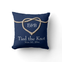 Cravate du noeud Mariage Coussin Marine