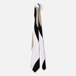 Cravate Ebb et flux 4 - Taupe, noir et blanc