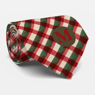 Cravate Écharpe de Noël à carreaux rouges et verts de styl