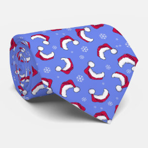 Cravate Écharpe de Noël chapeau de Santa bleu