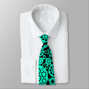 Cravate Écosystème - Turquoise sur Noir