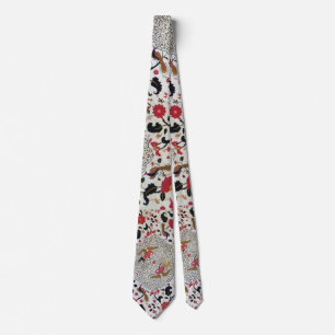 Cravate EDEN, rouge antique noir blanc