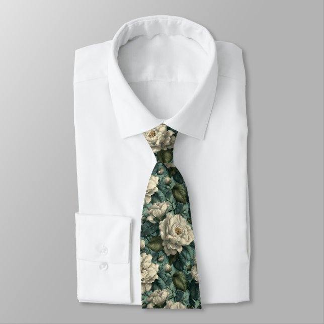 Cravate Edgy Best Man Gardenias Flower (Attaché)