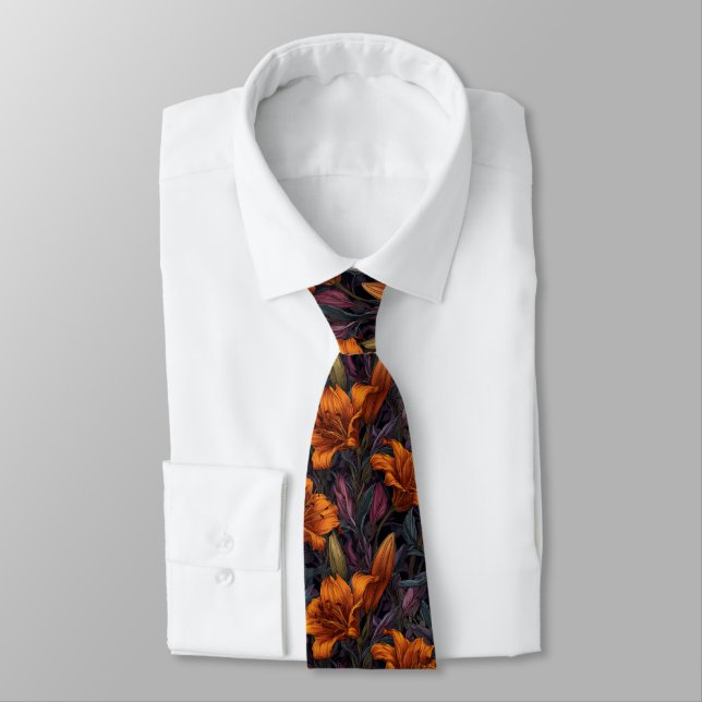 Cravate Edgy Gifts For Him Lilies Floral (Attaché)