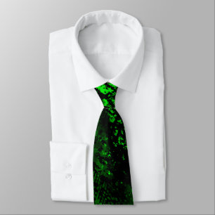 Cravate Effet Dessin de peinture vert et noir