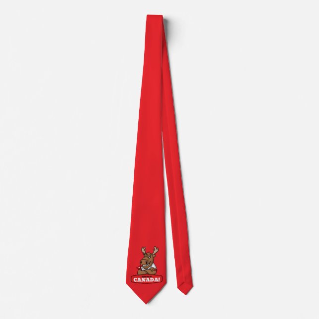 Cravate Elbows Up Canada! Drôle Moose Necktie (Devant)