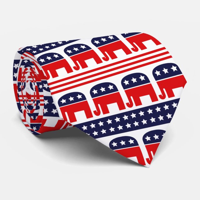 Cravate Élections présidentielles américaines drapeau roug (Roulé)