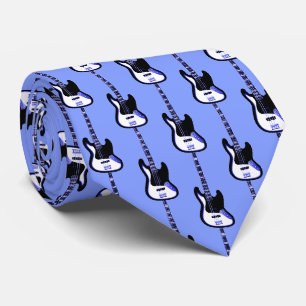 Cravate Electric Guitar Pattern in Blue