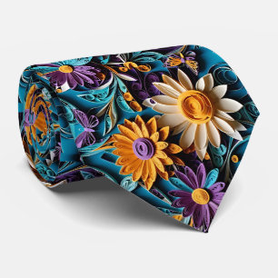 Cravate Élégance en pleine floraison : Papier floral moulu