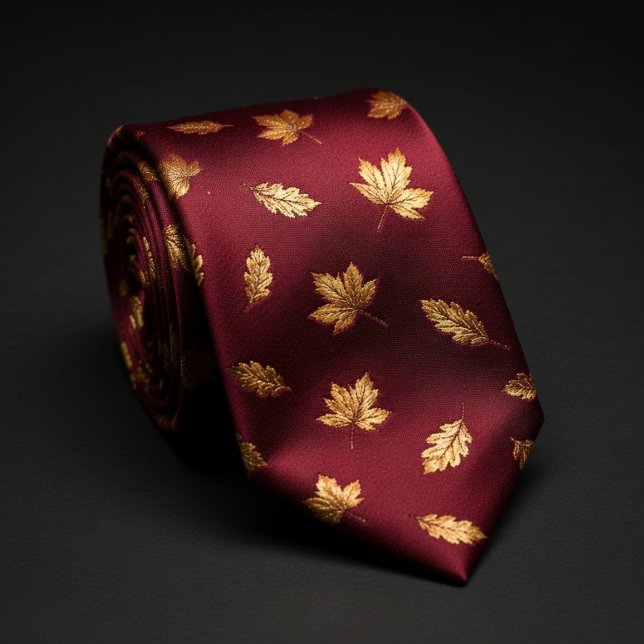 Cravate Élégance feuille d'or de Bourgogne (Créateur téléchargé)
