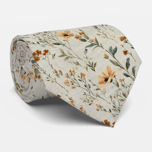 Cravate Élégance Fleur sauvage de pêche douce Mariage flor