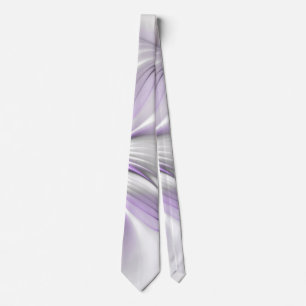 Cravate Élégance florale Art fractal violet abstrait moder