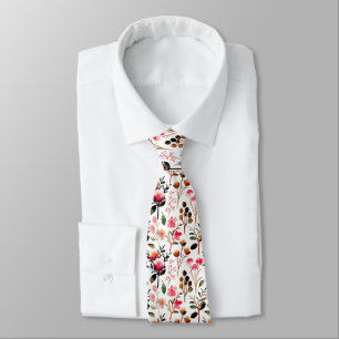 Cravate Elégant Aquarelle rose Floral Motif